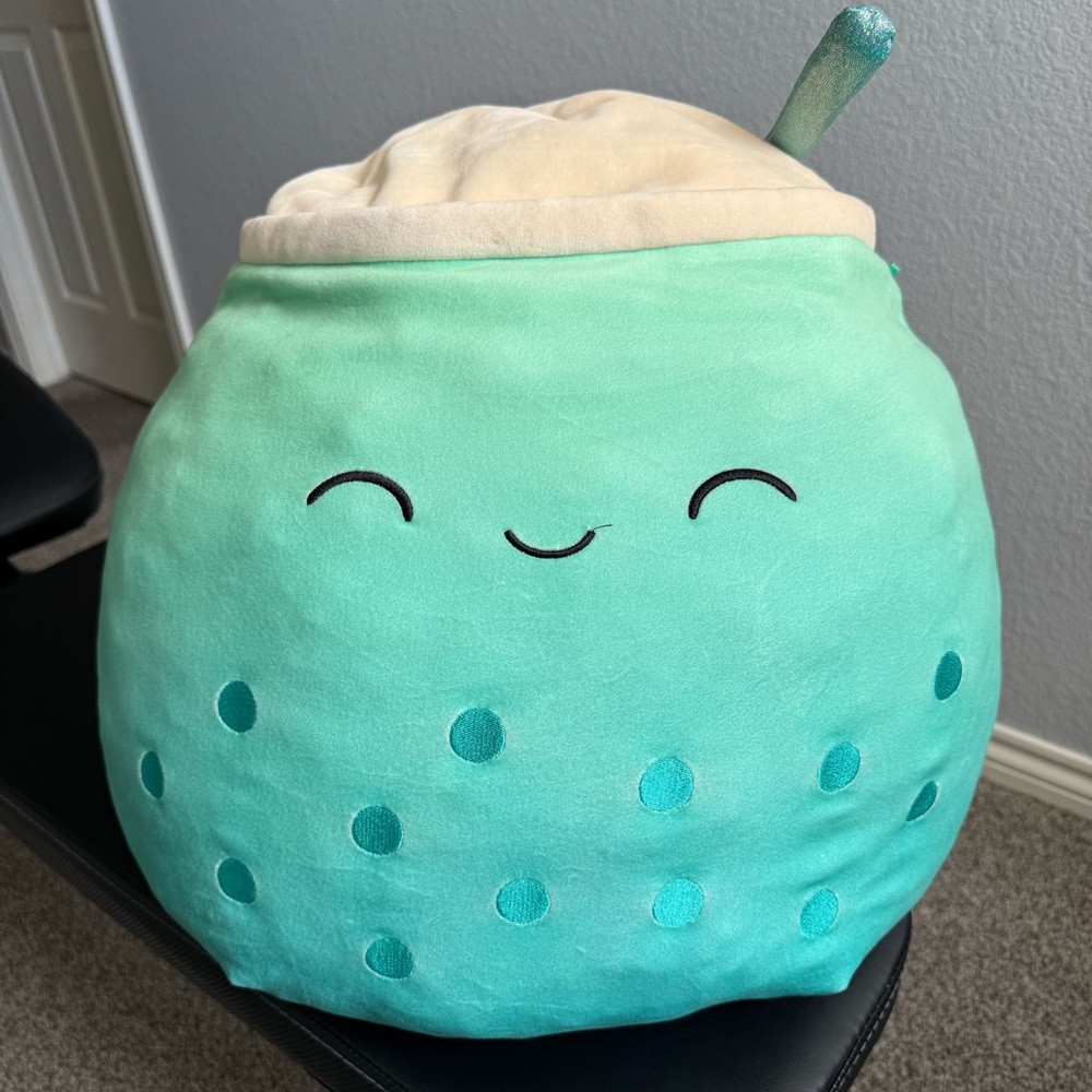 Squishmallow Jakarria Teal Blue Boba Tea Plush 16" Soft Collectible Toy